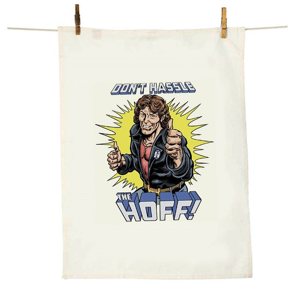 WHITE 'CARTOON' TEA TOWEL